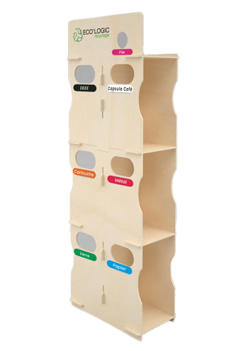 Meuble de tri vertical Eco'Logic pour déchets de bureau