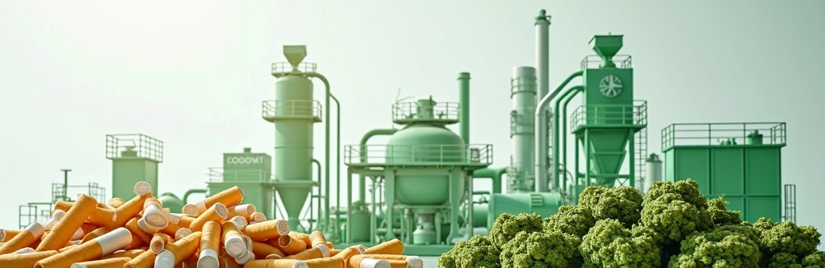 Mégots collectés en attente de valorisation industrielle